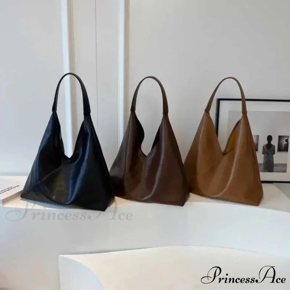 Stylish Leather Large Hobo Shoulder Bag shoulder-250126
