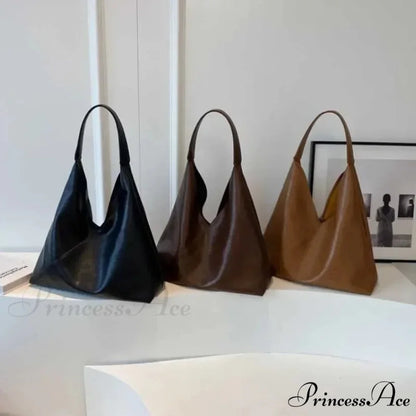 Stylish Leather Large Hobo Shoulder Bag shoulder-250126