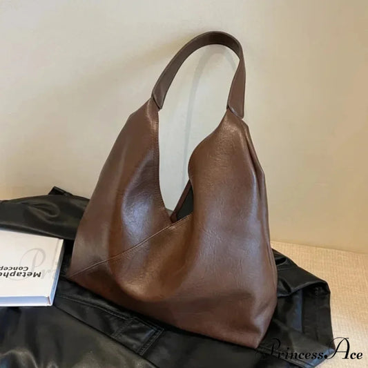 Stylish Leather Large Hobo Shoulder Bag shoulder-250126
