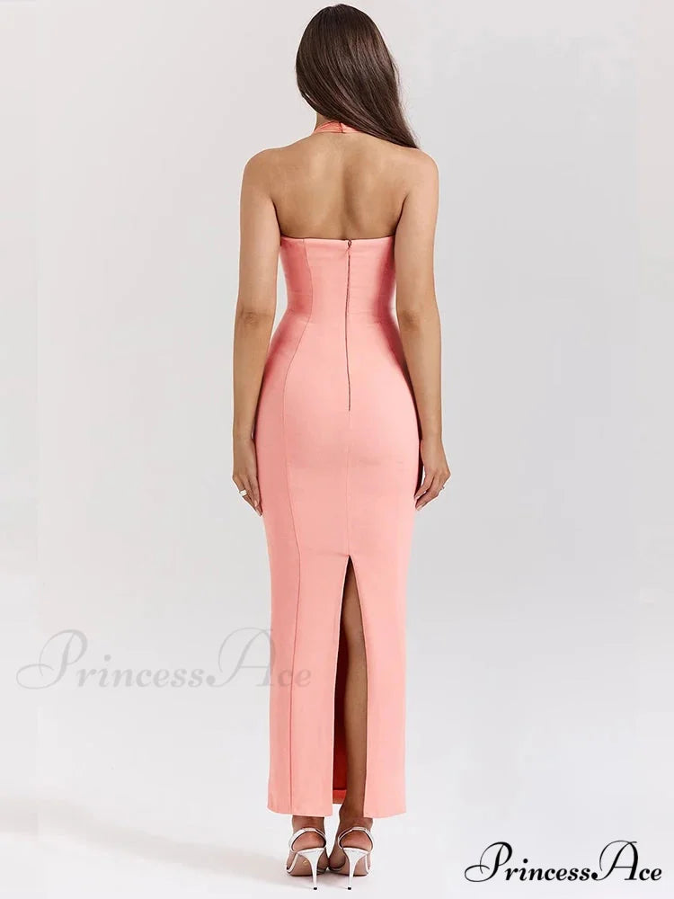 Stylish Long Lean Bodycon Holiday Dress vacationdress-250223