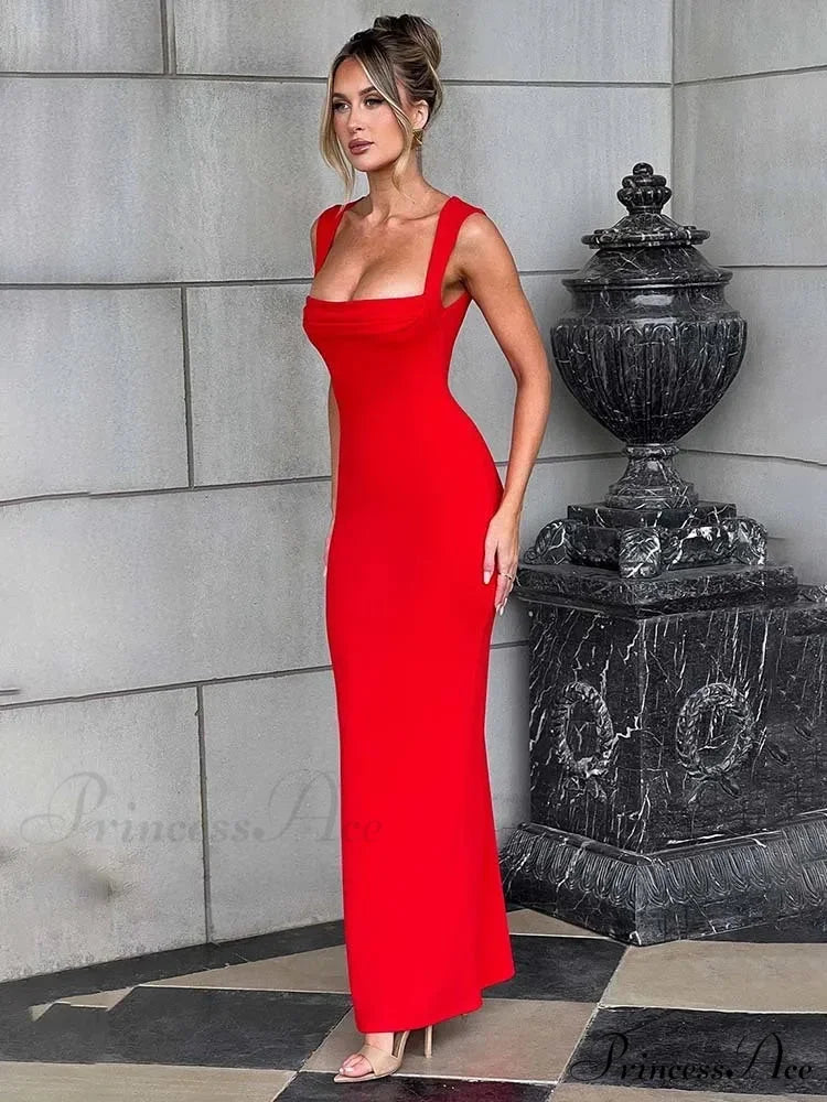Stylish Long Lean Bodycon Holiday Dress vacationdress-250223