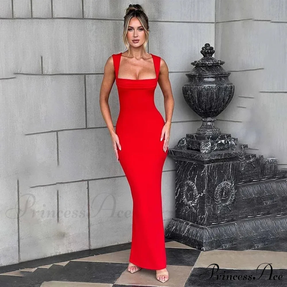 Stylish Long Lean Bodycon Holiday Dress vacationdress-250223