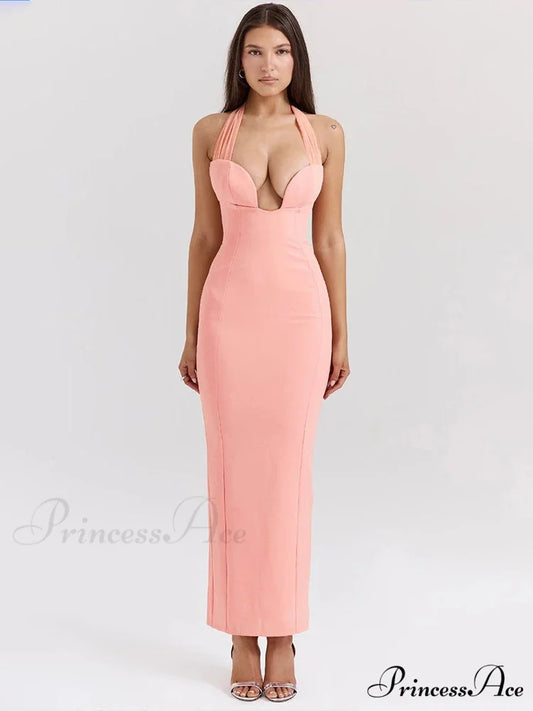 Stylish Long Lean Bodycon Holiday Dress vacationdress-250223