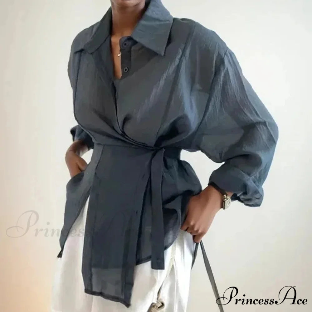 Stylish Long Sleeve Solid Baggy Sun Protection Top blouse-250126