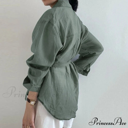 Stylish Long Sleeve Solid Baggy Sun Protection Top blouse-250126