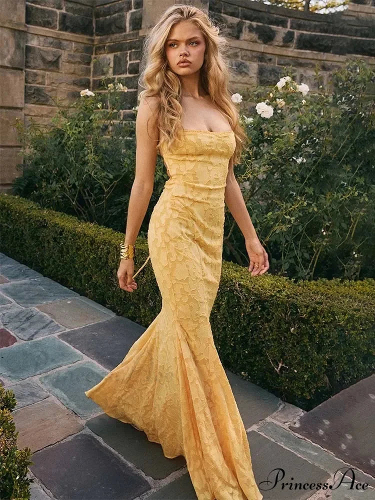 Stylish Maxi Mermaid Spaghetti Strap Holiday Dress vacationdress-250223