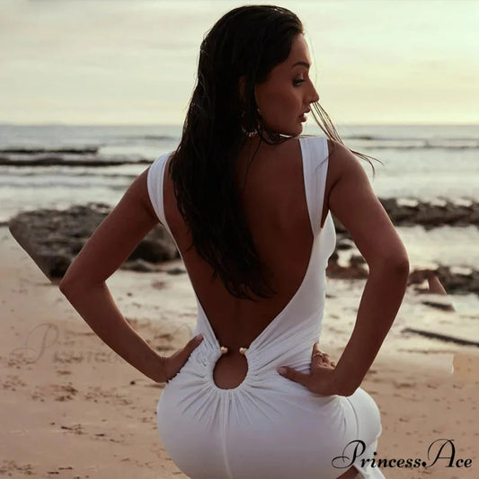 Stylish Maxi Thin Strap Holiday Dress vacationdress-250223