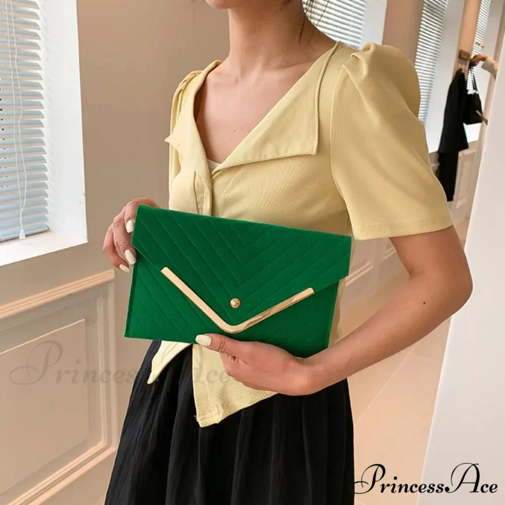 Stylish Night Felt Envelope Clutch Wristlet wristlet-250126