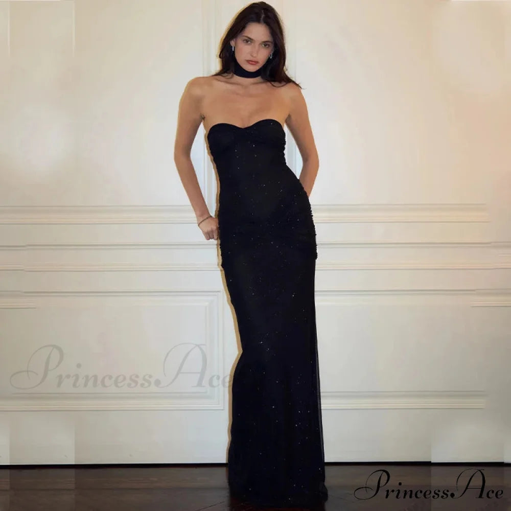 Stylish Off-The-Shoulder Sparkling Mermaid Maxi Dress