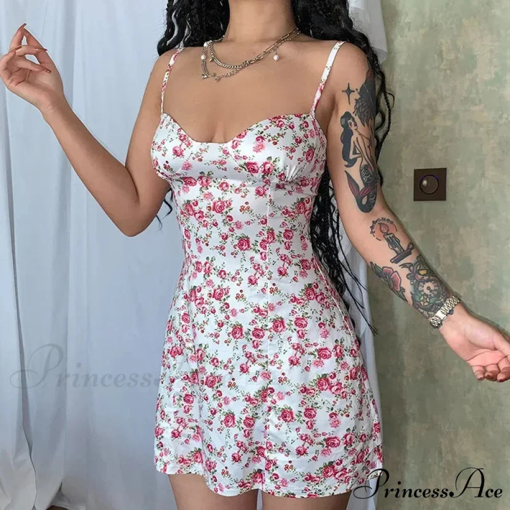 Stylish Open-Back Slender Floral Sundress floraldress-250126