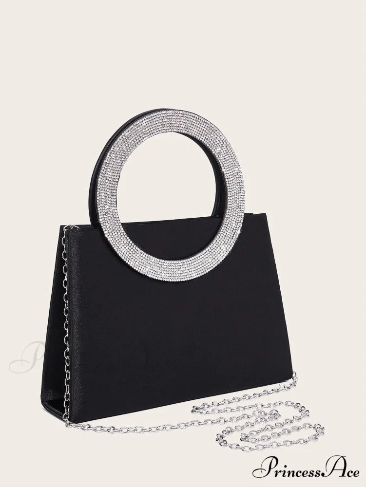 Stylish Opulent Deluxe Clutch Evening Party Banquet Shoulder Bag BLACK clutchbag-250126