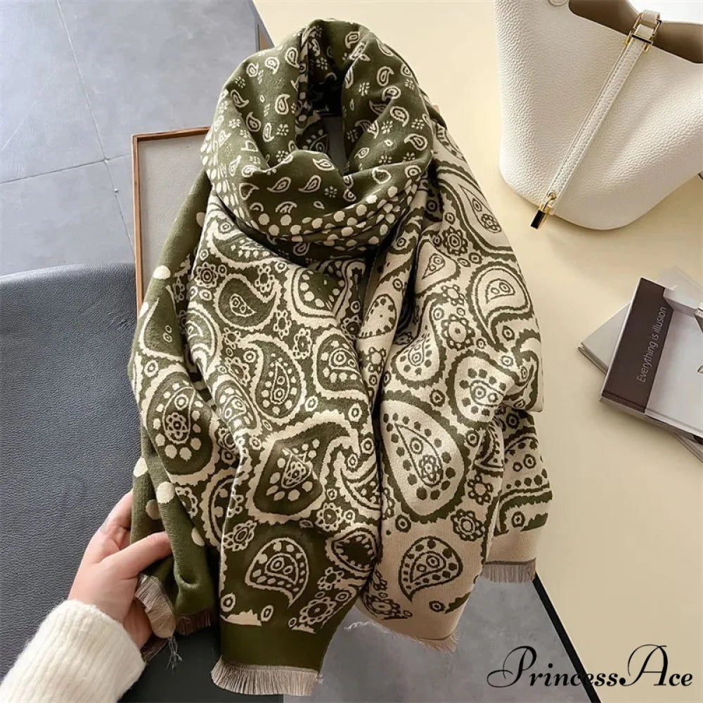 Stylish Pattern Pashmina Winter Scarf black1 scarf-241228