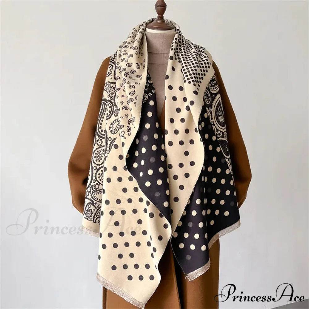 Stylish Pattern Pashmina Winter Scarf black2 scarf-241228