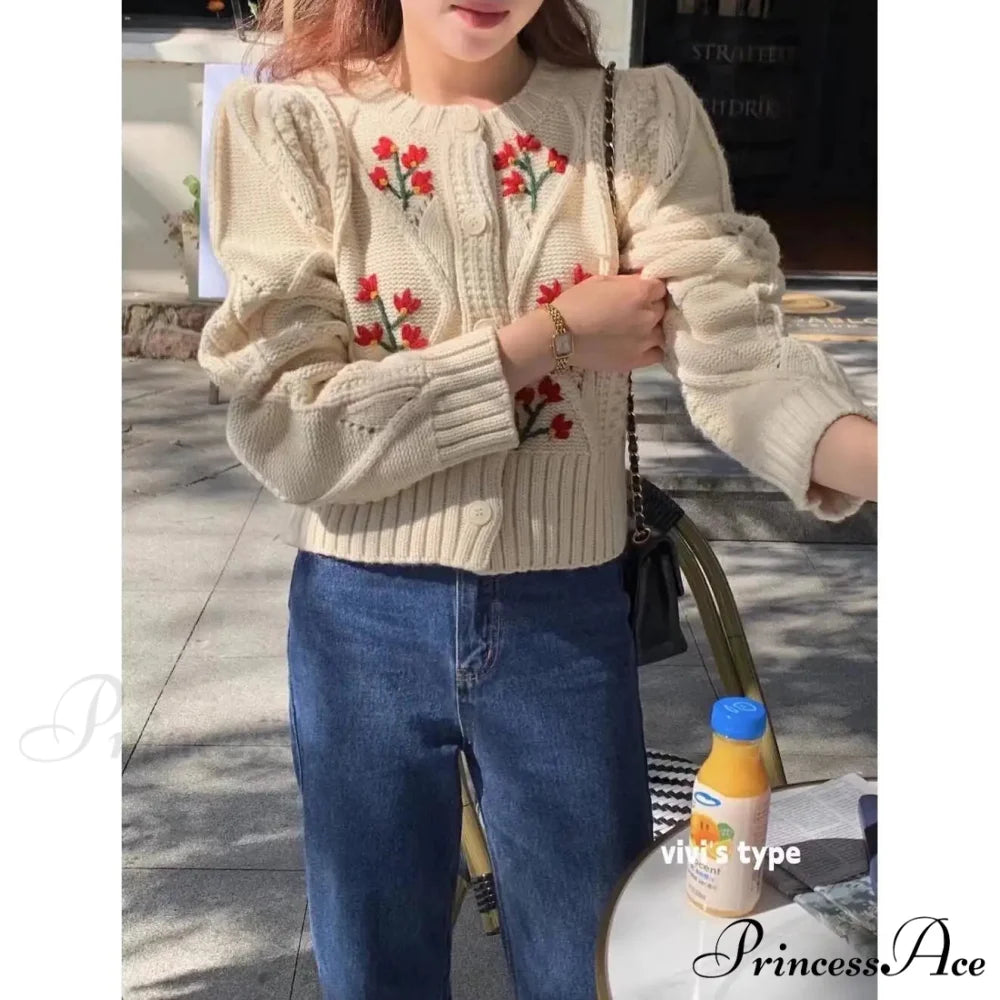 Stylish Print Solo Buttoned Knit Cardigan cardiagn-250126