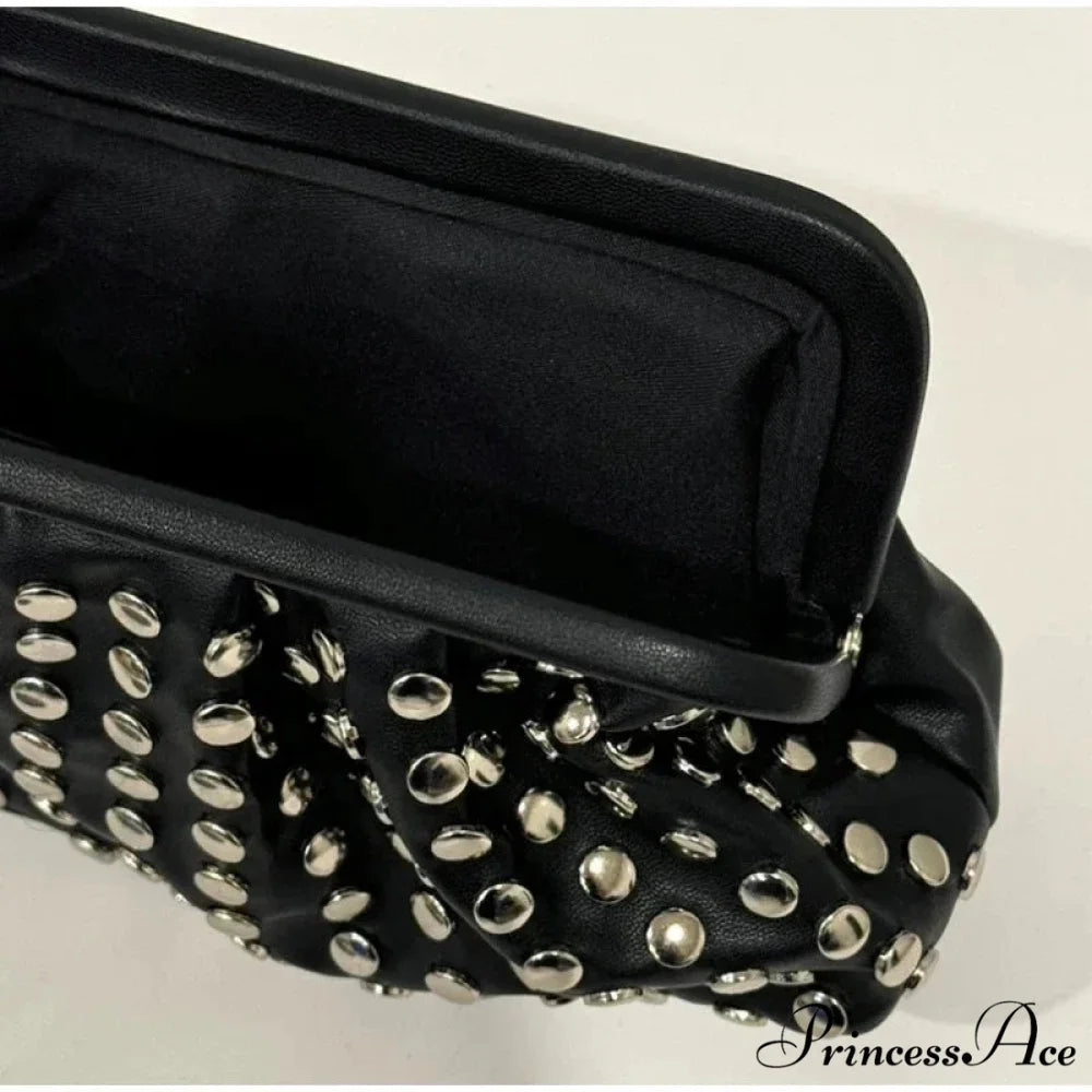 Stylish Rivets Dark Clutch Wristlet wristlet-250126