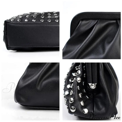 Stylish Rivets Dark Clutch Wristlet wristlet-250126