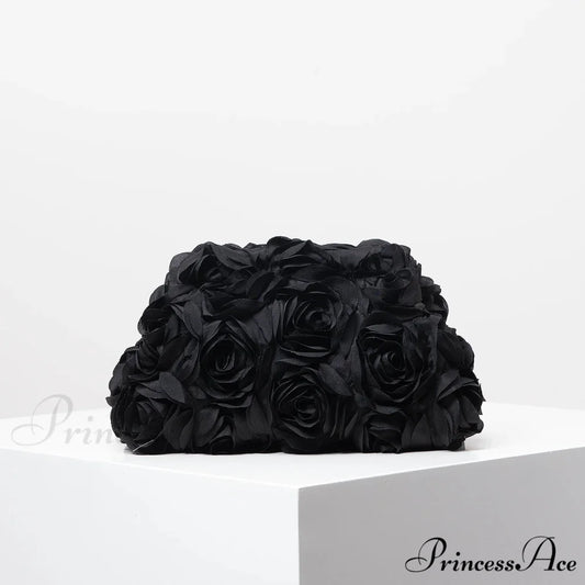 Stylish Rose Wedding Celebration Pouch Wristlet Black wristlet-250126