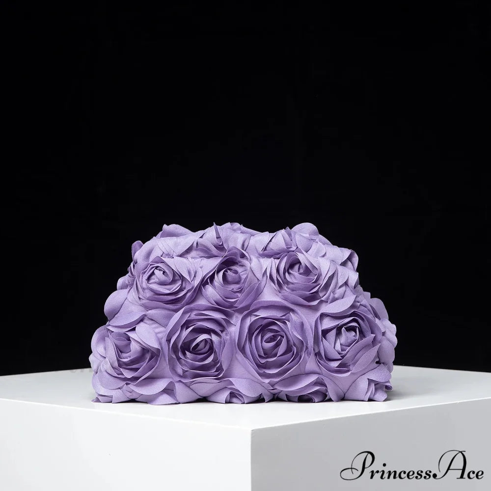 Stylish Rose Wedding Celebration Pouch Wristlet Lavender wristlet-250126
