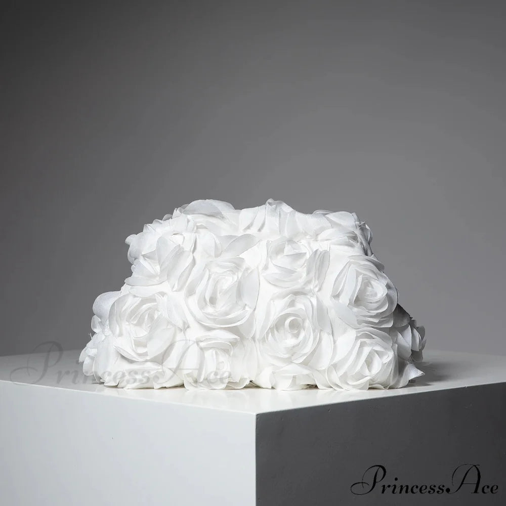 Stylish Rose Wedding Celebration Pouch Wristlet WHITE wristlet-250126