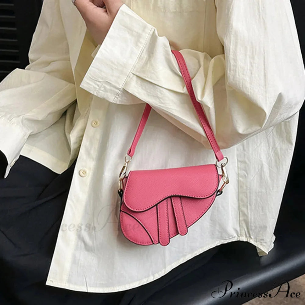 Stylish Small Purse Zipper Courier Saddle Monochrome Bag handbag-250126