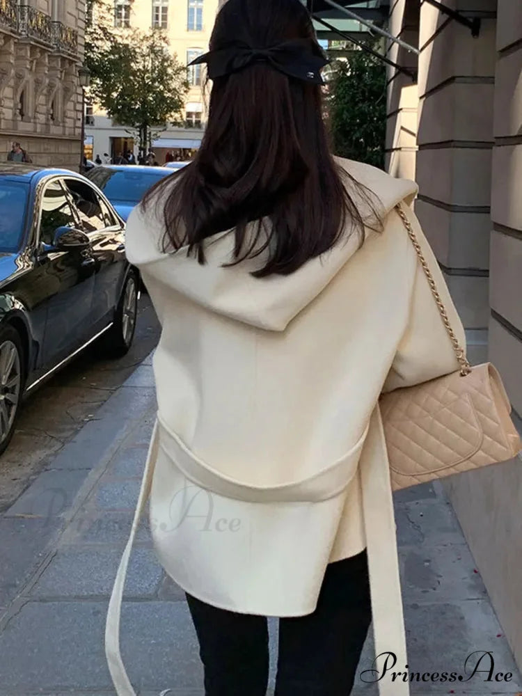 Stylish Tan Woolen Hooded Overcoat overcoats-241228