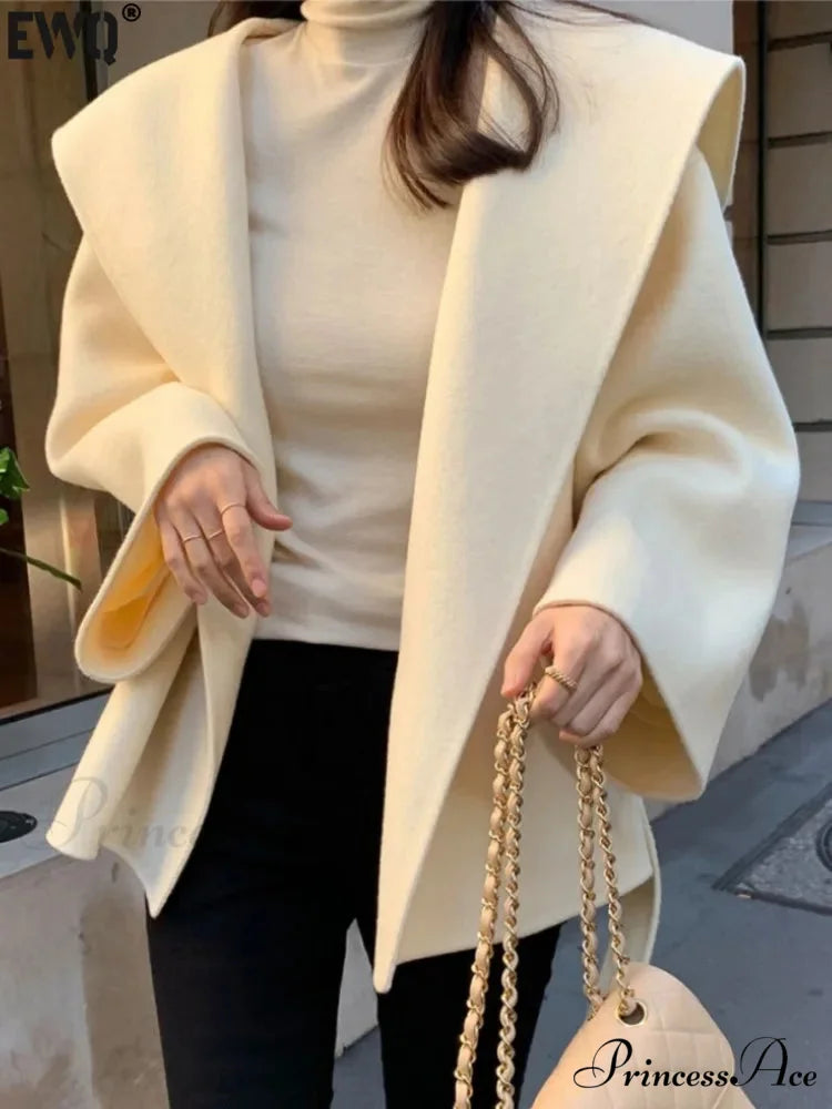 Stylish Tan Woolen Hooded Overcoat overcoats-241228