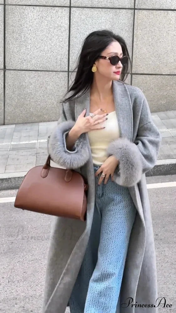 Stylish Tan Woolen Tops Overcoat Gray / S overcoats-241228