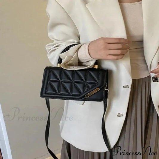 Stylish Tartan Faux Leather Petite Square Crossbody Purse handbag-250126