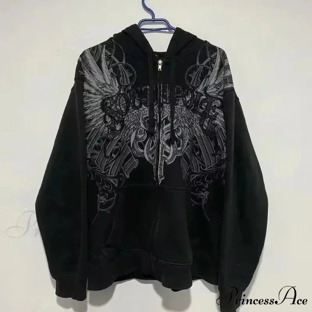 Stylish Trend Fleece Padded Zipper Hoodie black 7 / M hoodies-241228