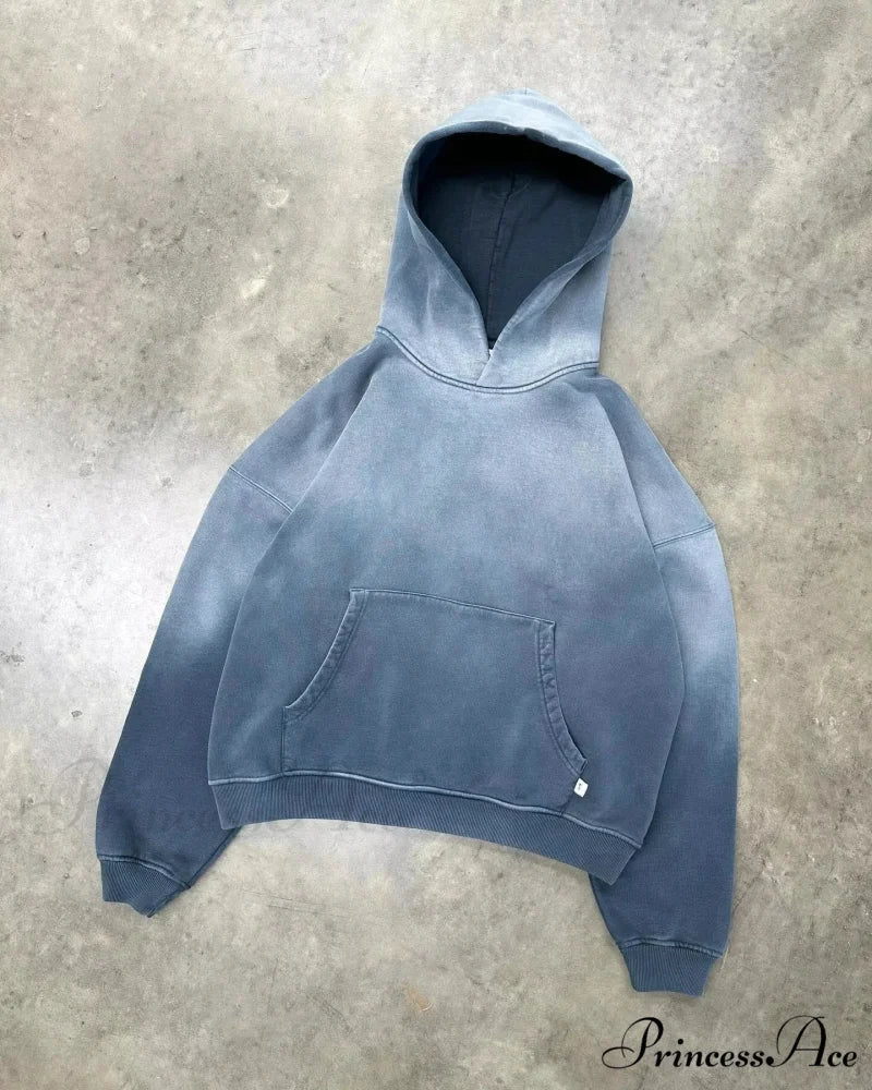 Stylish Trend Fleece Padded Zipper Hoodie blue / M hoodies-241228