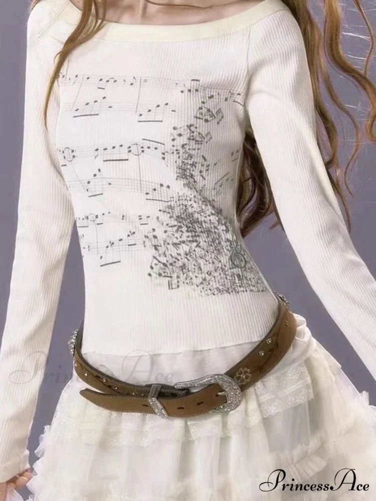 Stylish Trim Fit Versatile Grunge Lace Patch Knit Top knittop-250126