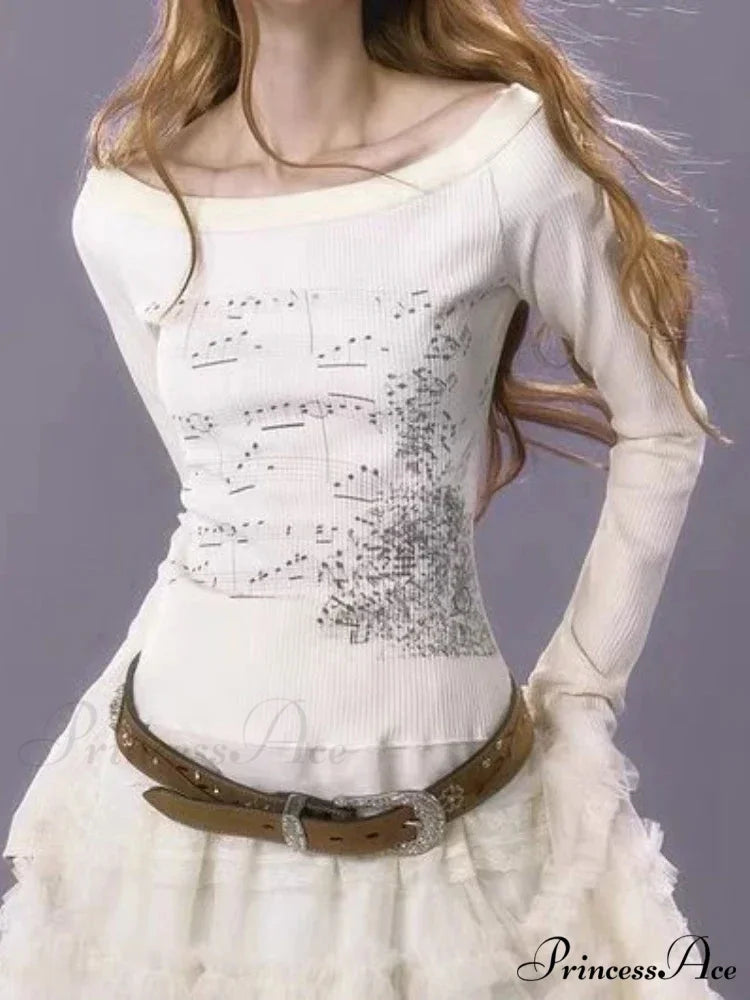 Stylish Trim Fit Versatile Grunge Lace Patch Knit Top knittop-250126