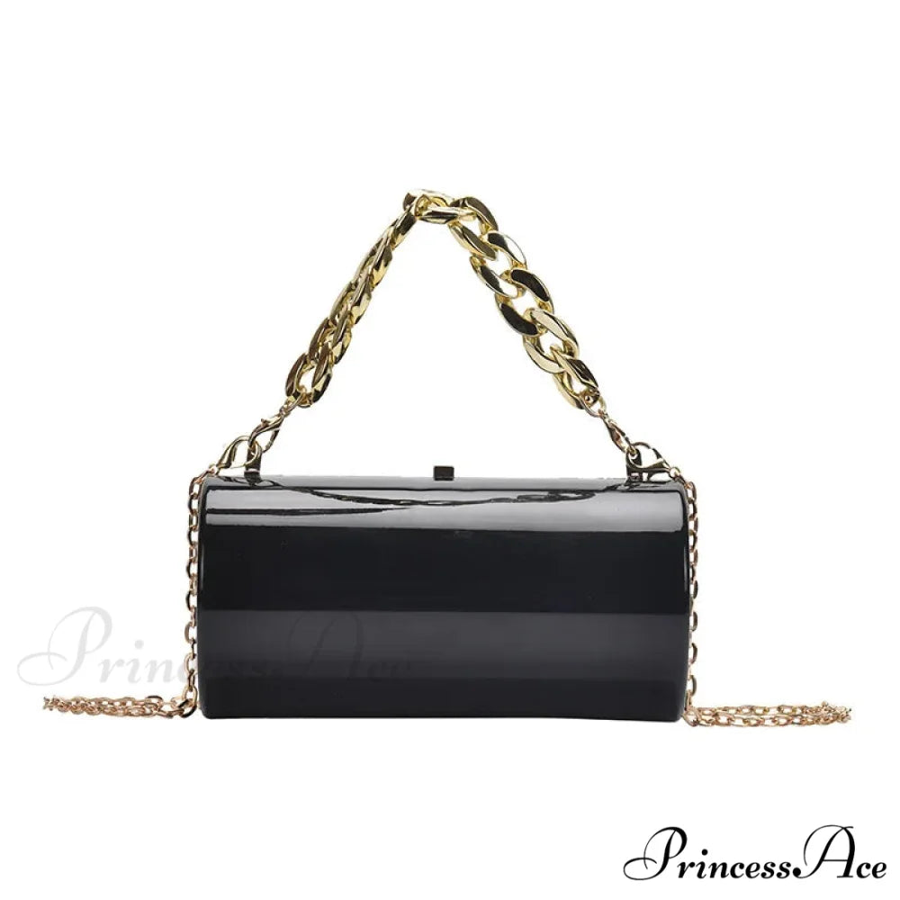 Stylish Tube Small Night Crossbody Purse Black handbag-250126