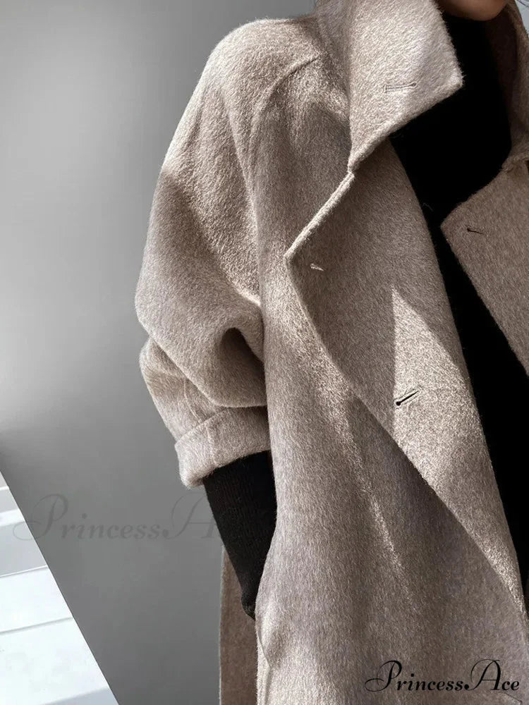 Stylish Turtleneck Wool Cashmere Overcoat overcoats-241228