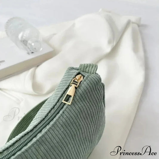 Stylish Velvet Zipper Underarm Shoulder Bag shoulder-250126