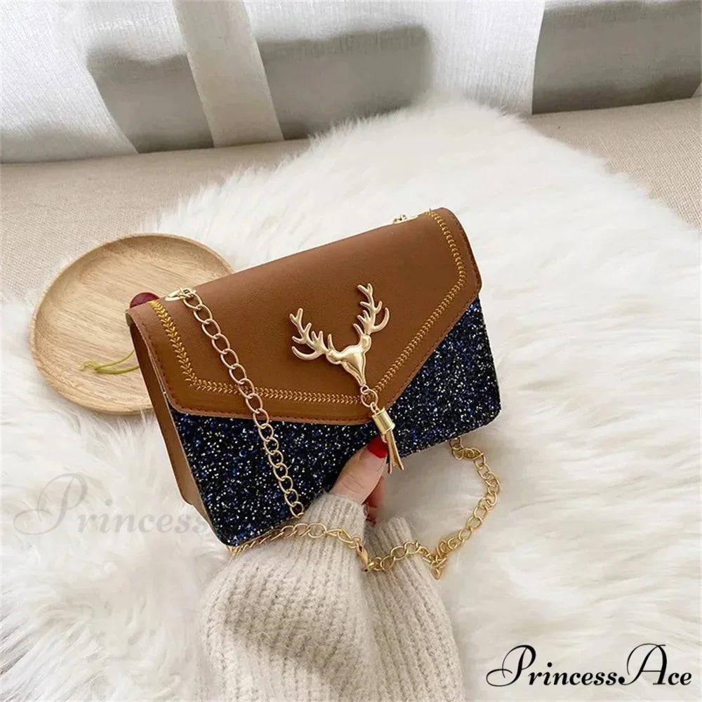 Stylish Vintage Faux Leather Petite Square Crossbody Purse Brow-19.5x5.5x12.5cm handbag-250126