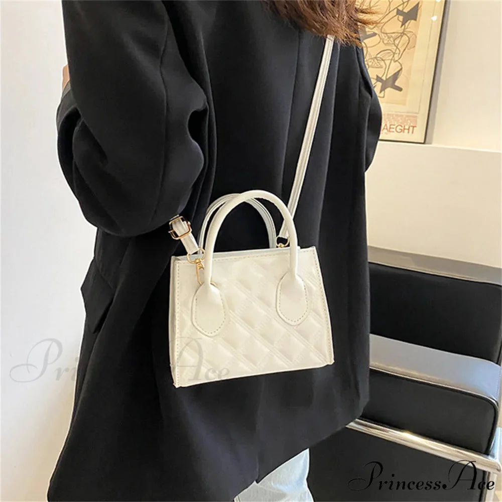 Stylish Vintage Faux Leather Petite Square Crossbody Purse handbag-250126