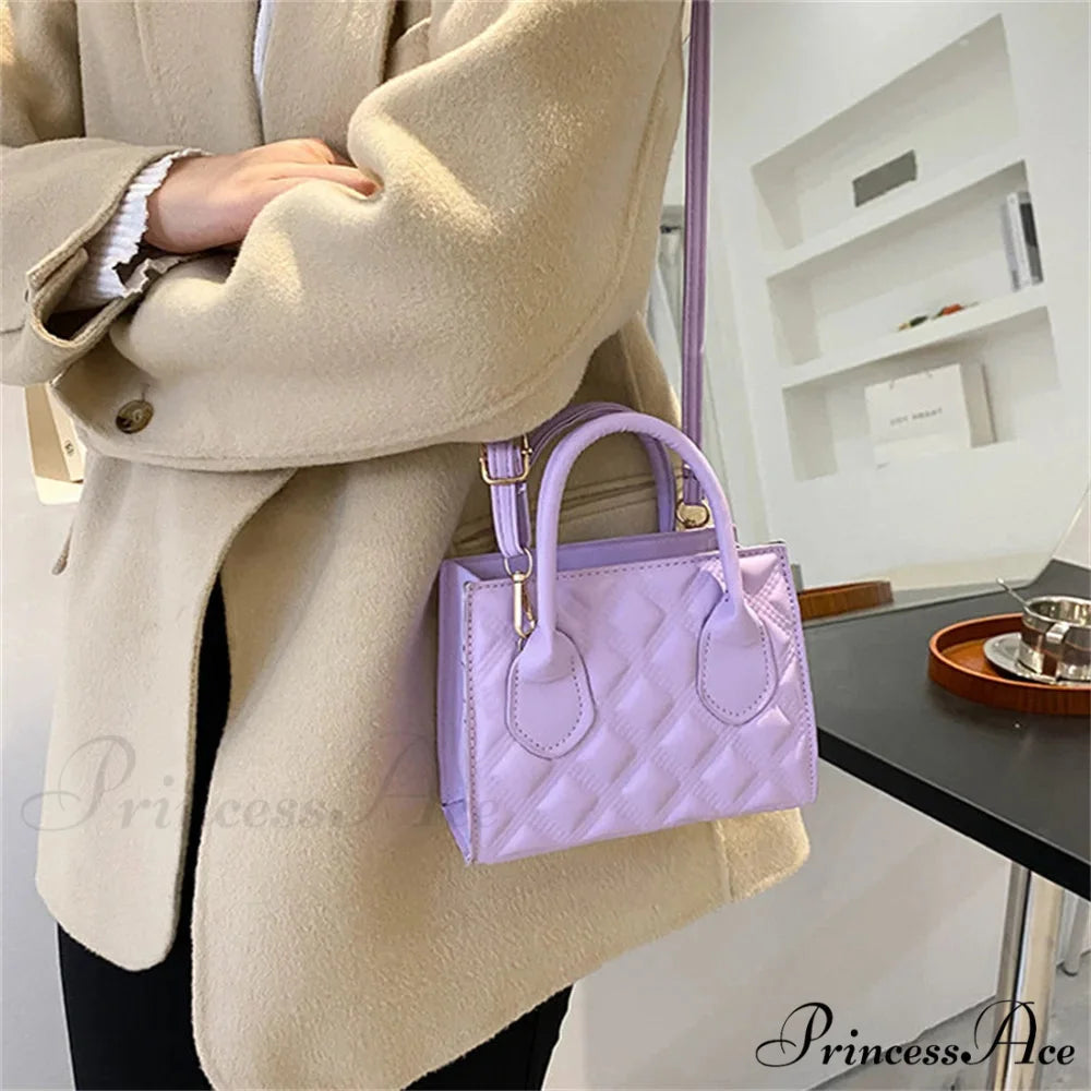 Stylish Vintage Faux Leather Petite Square Crossbody Purse handbag-250126