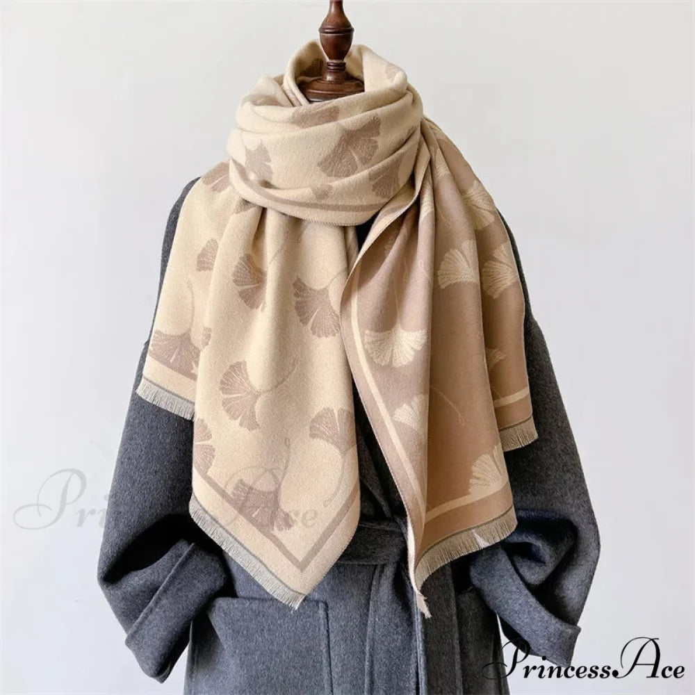 Stylish Winter Cozy Cashmere Scarf beige scarf-241228
