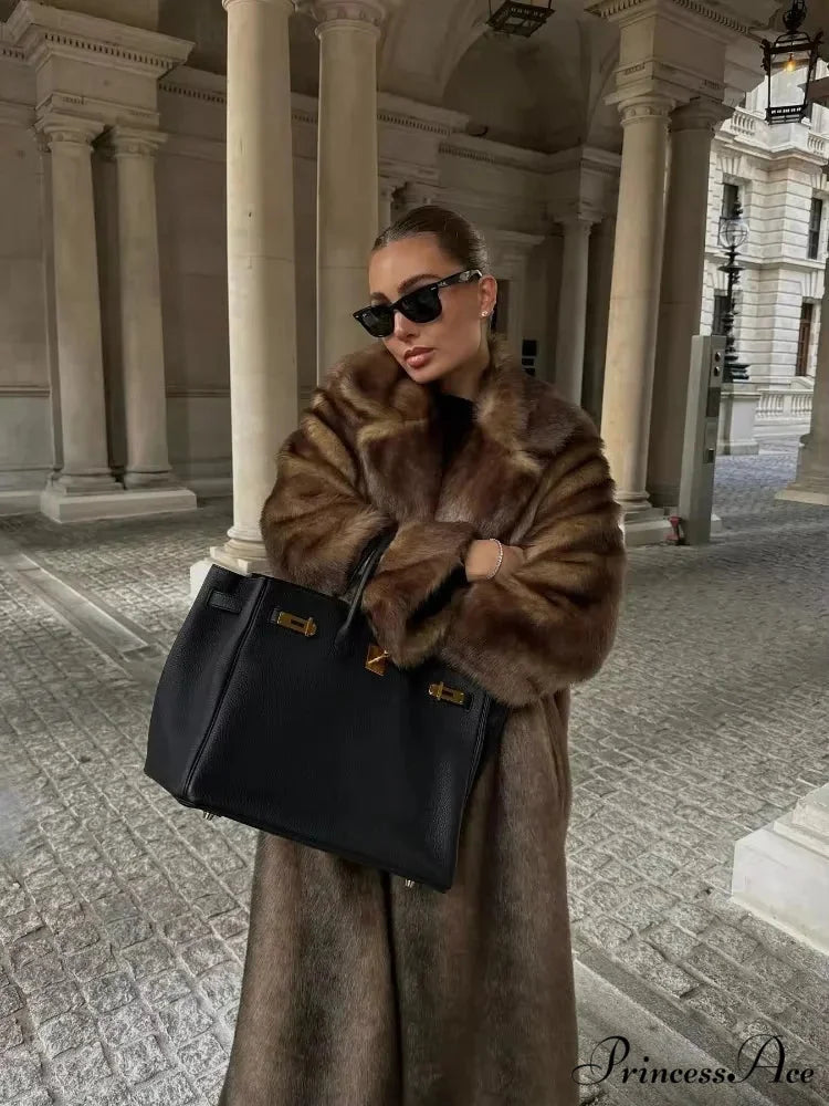 Stylish Woolen Cinched Long Sleeve Overcoat overcoats-241228