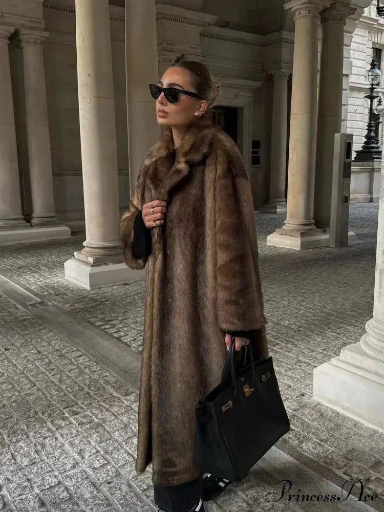 Stylish Woolen Cinched Long Sleeve Overcoat overcoats-241228