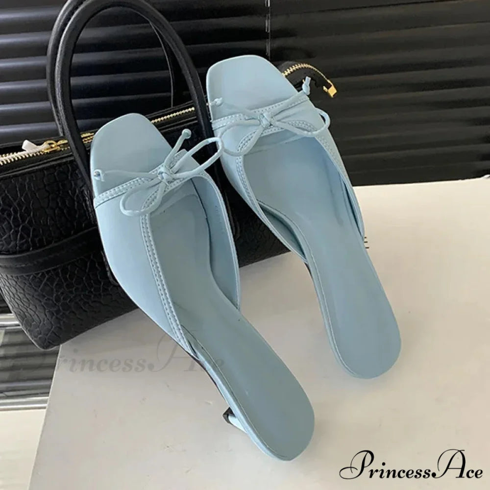 Summer Design Style Square Toe Fashion Butterfly-knot Low Heel Pump