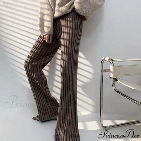 Summer Full Length Elastic Waist Yoga Slim High Waist Wide Leg Pants
