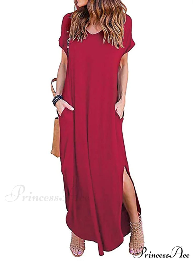Summer Loose Pockets Long Dress for Women