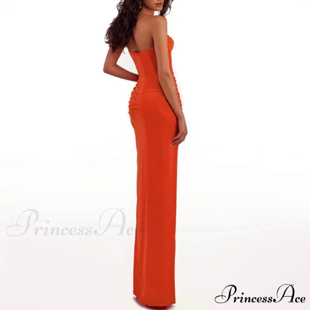 Summer New Women锟斤拷锟絪 Sexy Breast Wrapping Backless Dress Red Christmas Party Dress