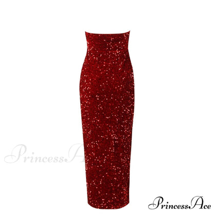 Summer Sequin Sexy High Slit Elegant Christmas Party Dress