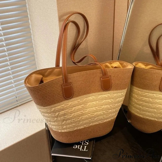 Summer Straw Bag Spacious Capacity Shoulder Bag shoulder-250126