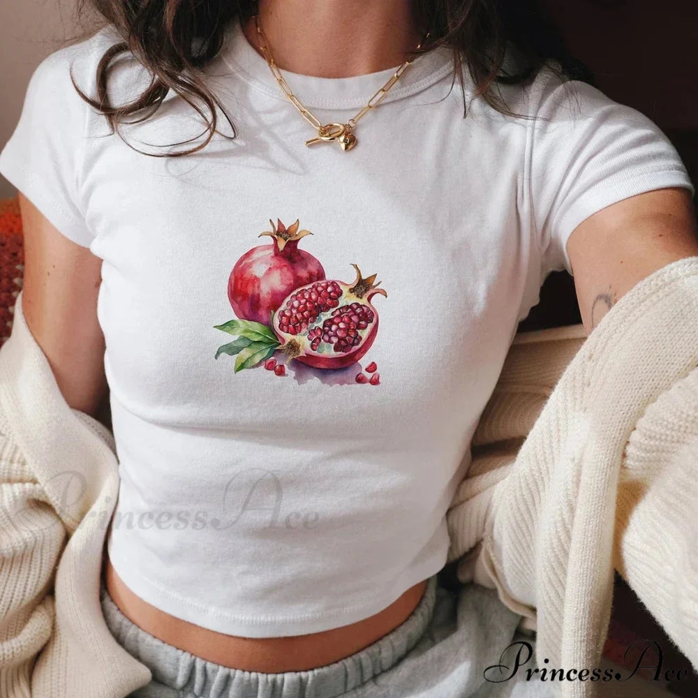 Summer Y2K Cherry Print T-shirt white4 / S t-shirt-250223