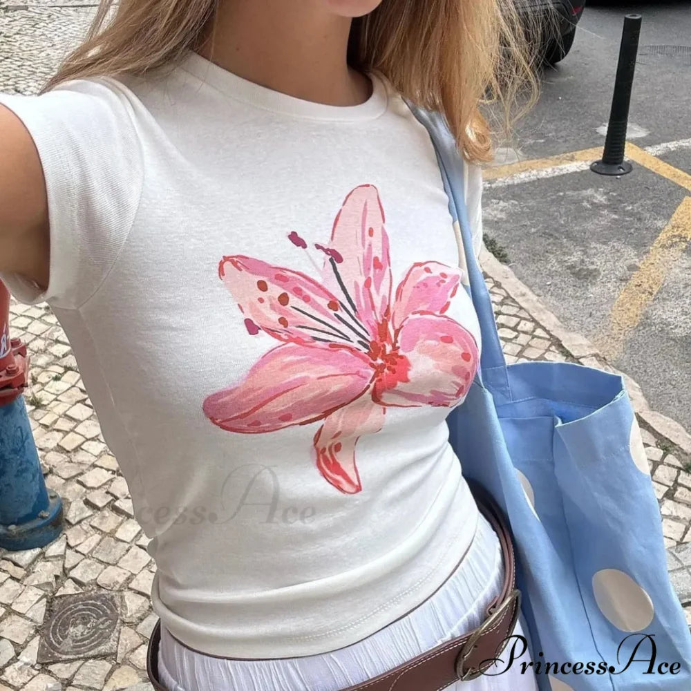 Summer Y2K Cherry Print T-shirt white7 / S t-shirt-250223