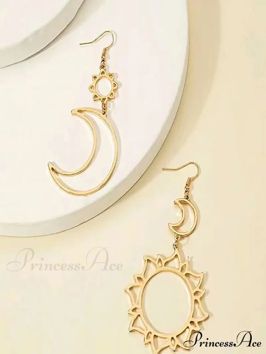 Sun & Moon Vintage Exaggerated Dangle Earrings